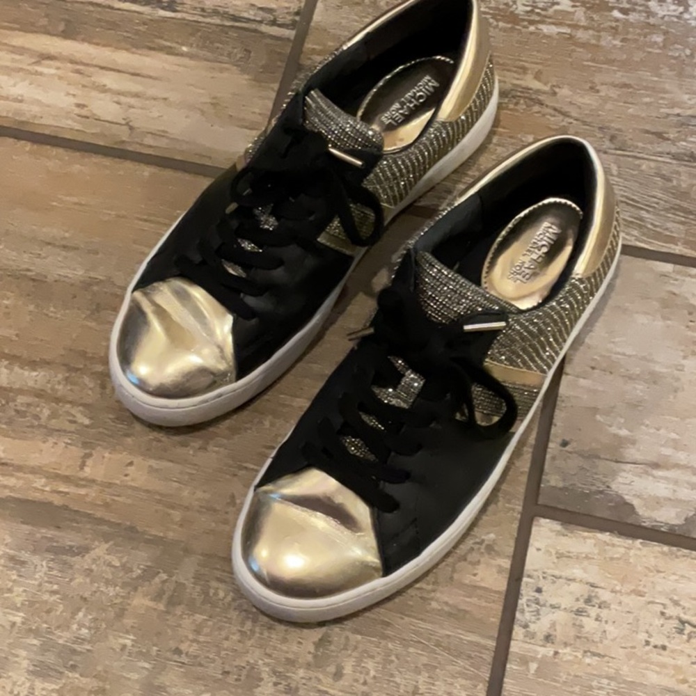 Michael Kors Black and Gold Sneakers